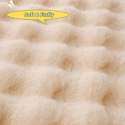 SHENGOCASE Pet Cushion Pad, 15.7 x 23.6 inches, 2-Pack, Faux Fur Dog Cat Kneading Pillow, Washable Crate Mat, Beige