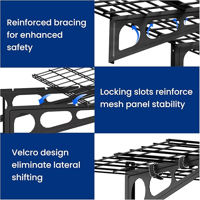 FLEXIMOUNTS 2x6ft Garage Shelving Wall-Mounted, Holds Up to 400 lbs, Garage