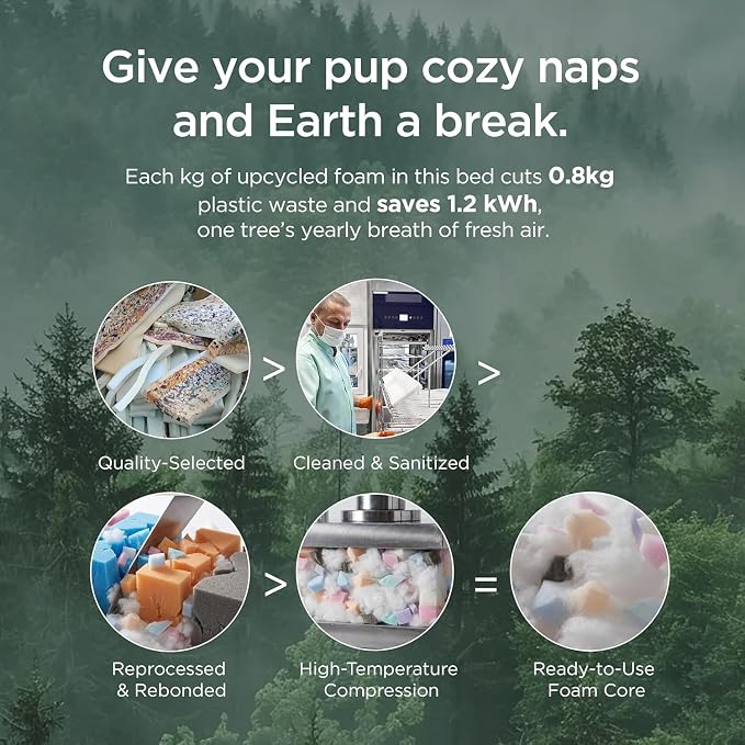 Bedsure ComfyFleece™ Fluffy Balanced Support XL Dog Bed,47x29 | Golden Ratio Chopped Foam & PP Cotton, Upscale Home Decor,Waterproof Liner, Removable Washable Cover, Nonslip Bottom,Cream