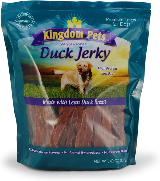 Duck Jerky Dog Treats with Only 3 Ingredients and No Fillers, 2.5 Pound Bag