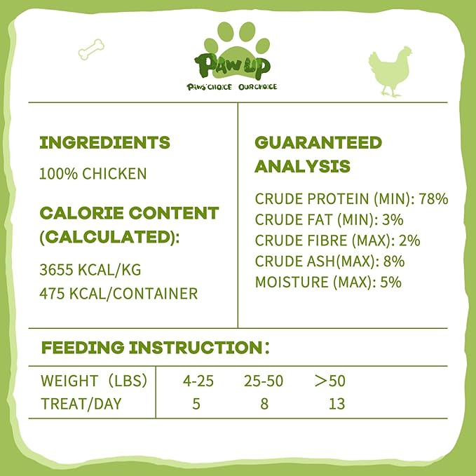 PAWUP Freeze Dried Chicken for Dogs Cats, High Protein Raw Dog Food Topper, Single Fresh Ingredient Treats, 4.6oz, Rawhide Free