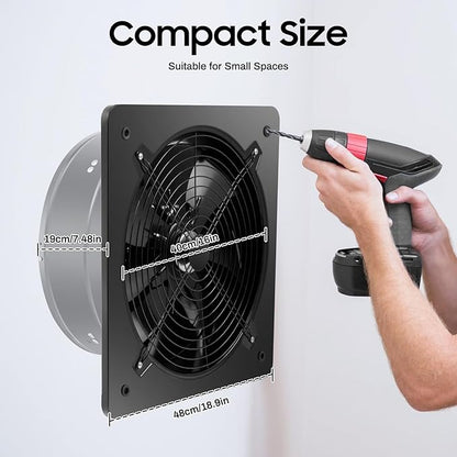 18 inch Portable Exhaust Fan, 300W Wall Mounted Vent Fans Ventilating Fan