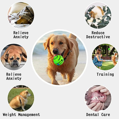 HYQ Small Dog Toys, Interactive Ball, Squeaky Toys for Small to Large Dogs - 5.91 inch