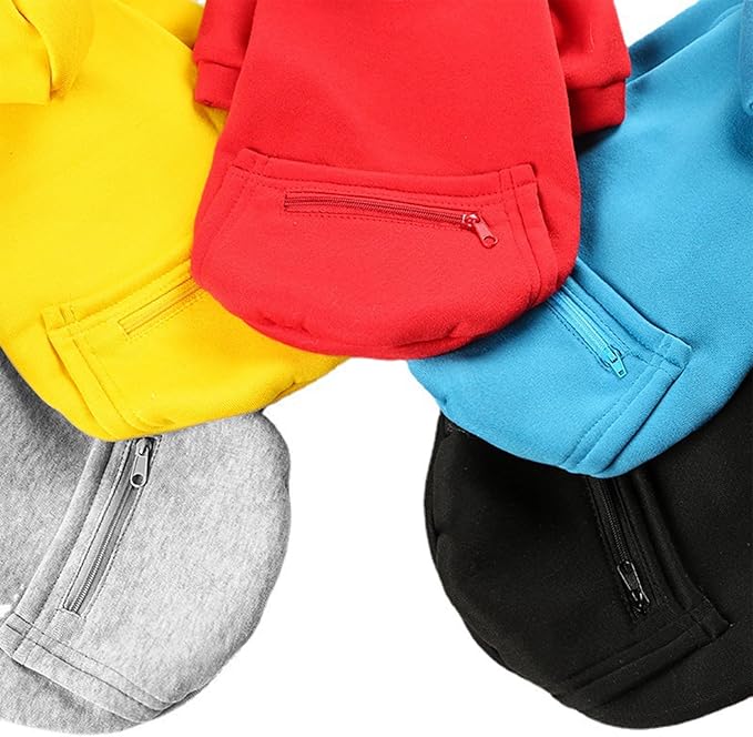 Jecikelon Winter Dog Hoodie Sweatshirts with Pockets Warm Clothes for Small Dogs Chihuahua Coat Puppy Custume Clothing (X-Small, Y02-Yellow)