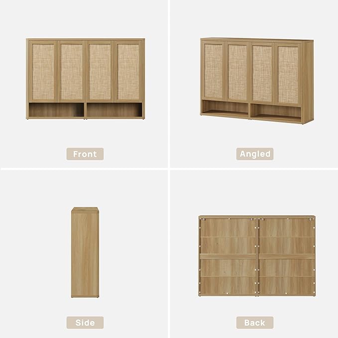 SICOTAS Rattan Shoe Storage Cabinet