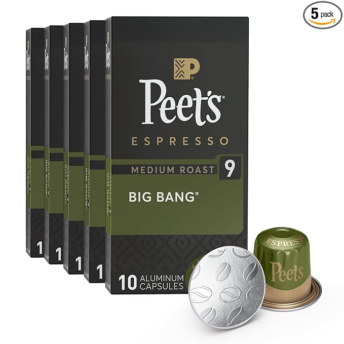 Peet's Coffee, Medium Roast Espresso Capsules, Compatible