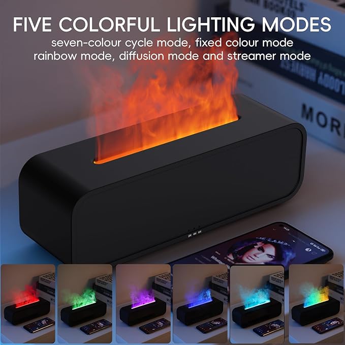Essential Oil Diffuser, Music Sync Fire Flame Aromatherapy Diffuser, 250ml Cool