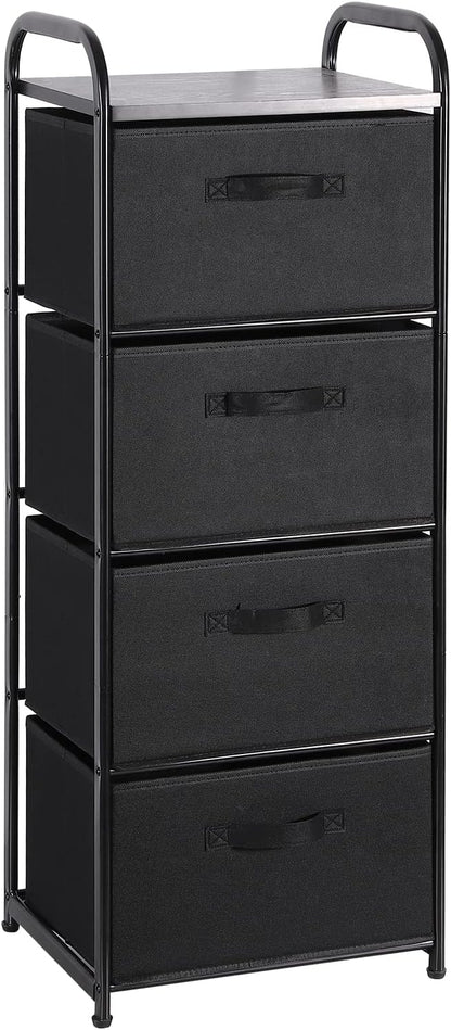 MAX Houser 4 Drawer Fabric Dresser Tall Storage Tower, Dresser Chest