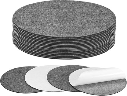 20-Pack Lamp Base Felt, 6.5 Inch Dia. 2mm Thick Self Adhesive Round Fabric Felt Pads for Lamp/Furniture/DIY, Non-Slip Fiber Backed Patch Circles with Adhesive Backing [Grey]
