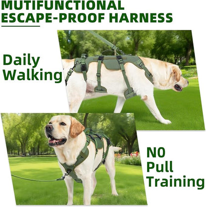 PUPTECK Dog Lift Harness for Medium Large Sized Dog, Rehabilitation Sling for Hind Leg Support, Multifunctional Mobility Assistance Harness for Old, Disabled, Joint Injuries, Paralysis Dogs, Green L