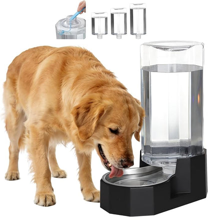 Sfozstra Large Dog Water Dispenser: 9L Gravity Black Gravity Water Feeder