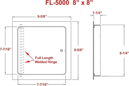 Premier 5000 Series Commercial Grade Steel Access Door, 8 x 8 Flush Universal