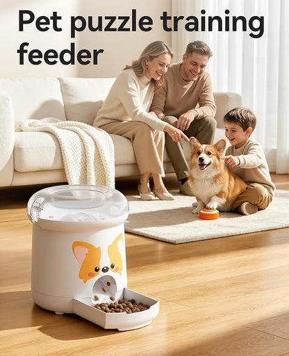 ROJECO Dog Puzzle Feeder Toy,Interactive Puzzle Toys with 8 DIY Stickers | Dogs IQ Training/DIY Recording Remote Button/300ml Capacity/Mixed Snacks/Detachable/for Indoor & Outdoor Play,All Dog Breeds