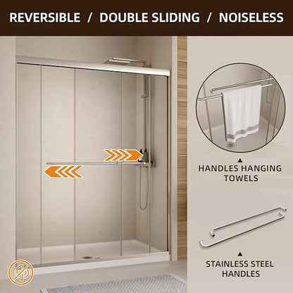 Royal Guard 56-60" W x 58" H Semi-Frameless Sliding Shower Door