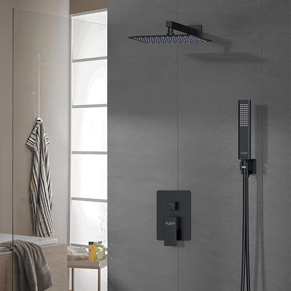 Iriber Shower Set with 12 Inch High Pressure Rain Shower Head and Handheld and