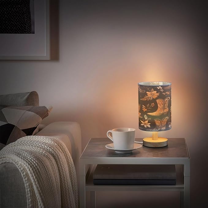 Western Cowboy Boots Flowers LED Table Lamp for Bedroom Bedside Lamp with USB Charging Ports Decor Nightstand for Living Room Reading Dorm Desk Home Office