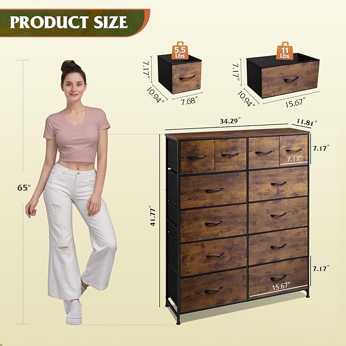 WLIVE Tall Dresser for Bedroom