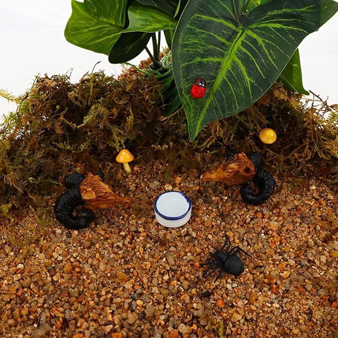 Tarantula Micro Water Bowl Spider Anti-Turnover Bowl for Small Hamster Tarantula Spider Scorpion Cricket Snail Manti Millipede Tiny Bugs Reptile Terrarium Cage Accessories (S (0.86''dia),12 Pcs)