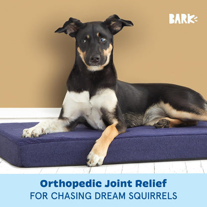 Barkbox Orthopedic Dog Bed with Memory Foam, Premium Comfort for Dogs and Puppies, Dog Bed for Joint Relief and Restful Sleep, Durable and Easy to Clean - Navy, Medium