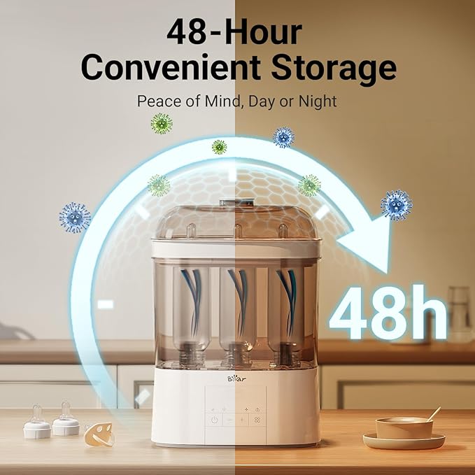 Bear Bottle Sterilizer and Dryer, 2 Layers Large Electric Steam Baby Bottle