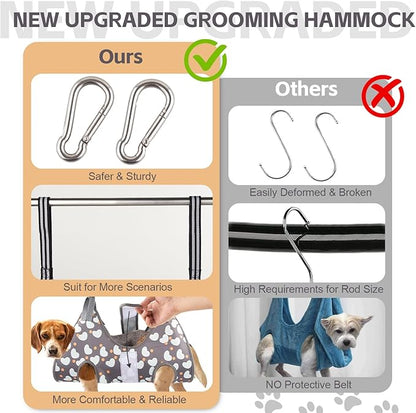 Dog Grooming Hammock for Small Dogs Cat, Dog Grooming Harness for Nail Trimming, Pet Grooming Hammock Sling for Cutting Nails with Nail Clippers, Nail File