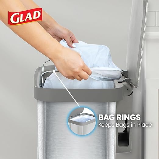 Glad Stainless Steel Step Trash Can, Series 2