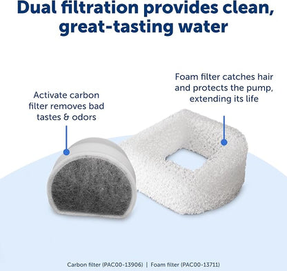 PetSafe Oasys Pet Fountain, 2 Gallon/256 oz, Dogs & Multi-Pet Homes | Adjustable Water Flow, Open-Bowl Design Keeps Water Available in Outages, Dishwasher-Safe, Filter Included