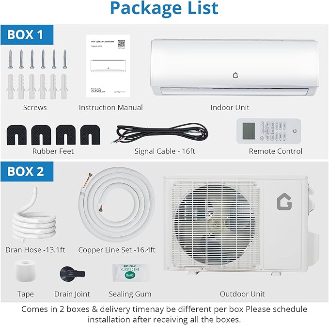 9000BTU Mini Split Air Conditioner& Heater, 20 SEER2 208-230V Wall-Mounted