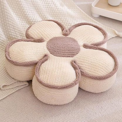 Sexysamba Flower Shaped Floor Seat Pillows Cushions 25.6" x 7.5", Giant Aesthetic Daisy Flower Decorative Throw Pillows Preppy Floor Seating Cushion for Girls Bedroom Room Sofa Chair Decor,White