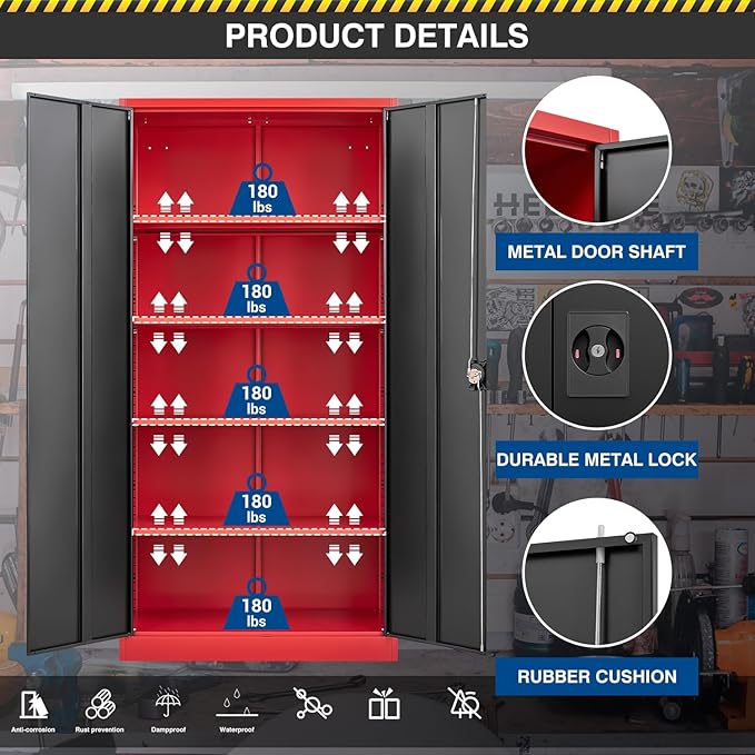 Metal Storage Cabinet-72” Tall Steel File Cabinets