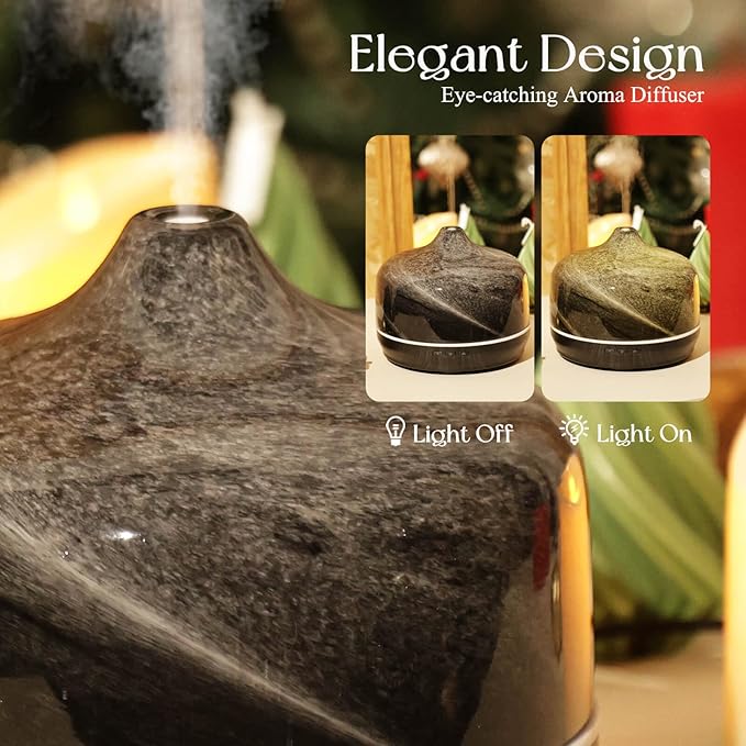 Porseme 500ml Glass Essential Oil Diffuser Aromatherapy Ultrasonic Cool Mist