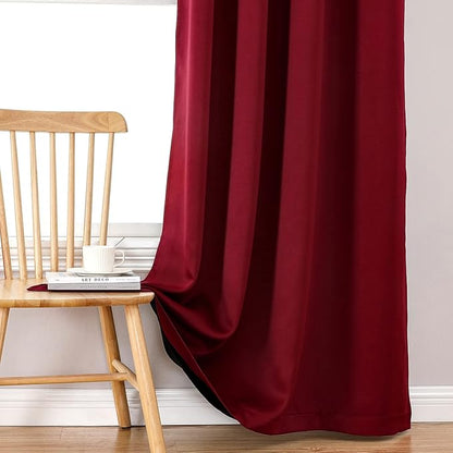 ChrisDowa 100% Blackout Curtains 72 inch Long