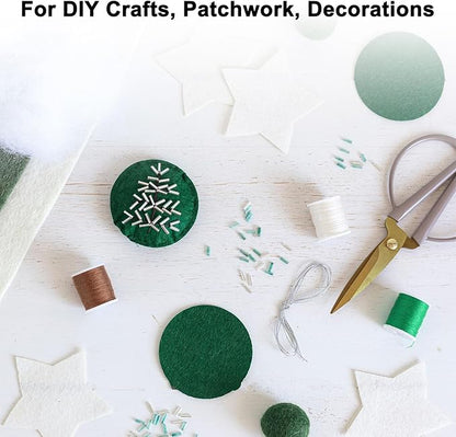 30-Pack Lamp Base Felt, 5 Inch Dia. 2mm Thick Self Adhesive Round Fabric Felt Pads for Lamp/Furniture/DIY, Non-Slip Fiber Backed Patch Circles with Adhesive Backing [Green]