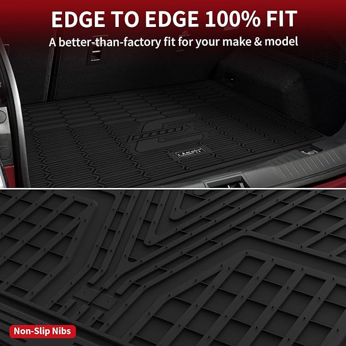 LASFIT Trunk Mat for Ford Mustang Mach-E 2021-2025(Trunk Base Upper Position) TPE All Weather Custom Fit Cargo Liner