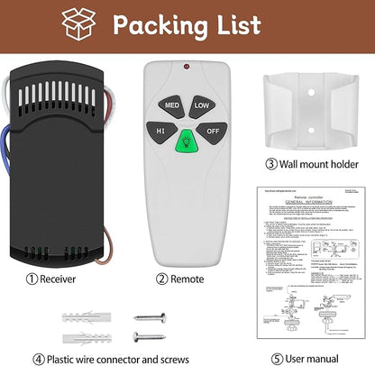 Universal Ceiling Fan Remote Control Kit, Replacement