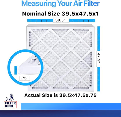 Filter King 39.5x47.5x1 Air Filter | 4-PACK | MERV 8 HVAC Pleated A/C Furnace