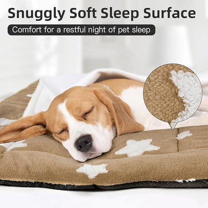 Mora Pets Dog Crate Pad Washable Dog Bed for Crate Flat Cat Pet Kennel Mat | Ultra Soft Dog Bed Mat, Crate Pad for Dog Cages Cozy Sleeping Liner, Pet Pillow Cushion Large Puppy Bed Anti Slip Brown 36x23