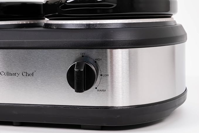 CULINARY CHEF, Triple Slow Cooker, Buffet Server 3 Pot, Food Warmer