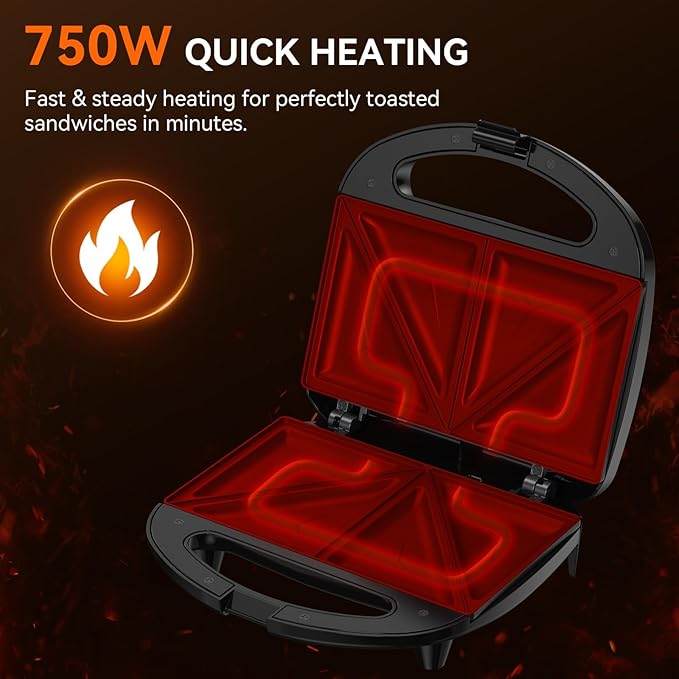 OSTBA Sandwich Maker, 2 Slice Grilled Cheese Maker