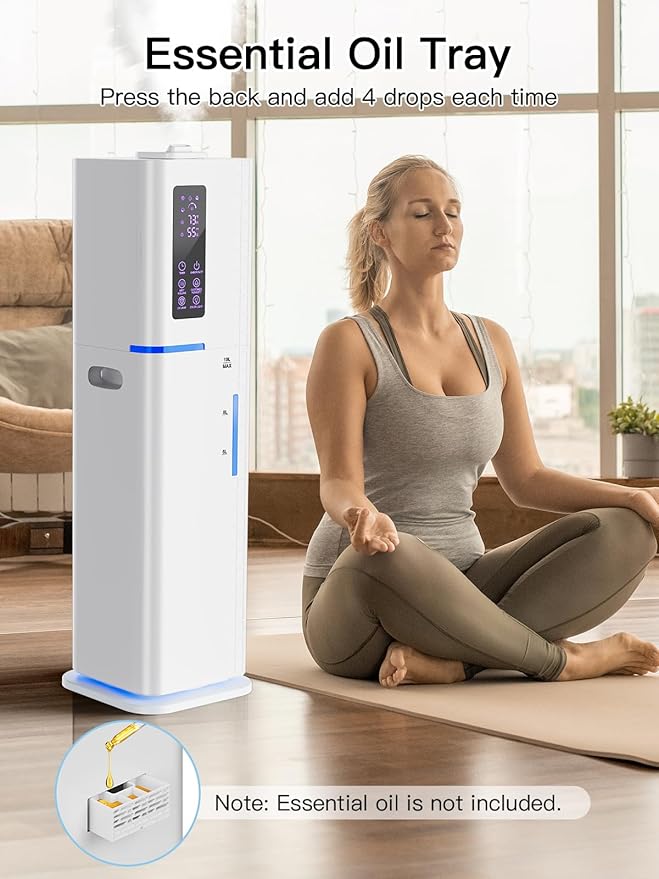 Zeova 10L/2.64Gal Humidifiers for Bedroom, Top Fill Quiet Ultrasonic Cool Mist