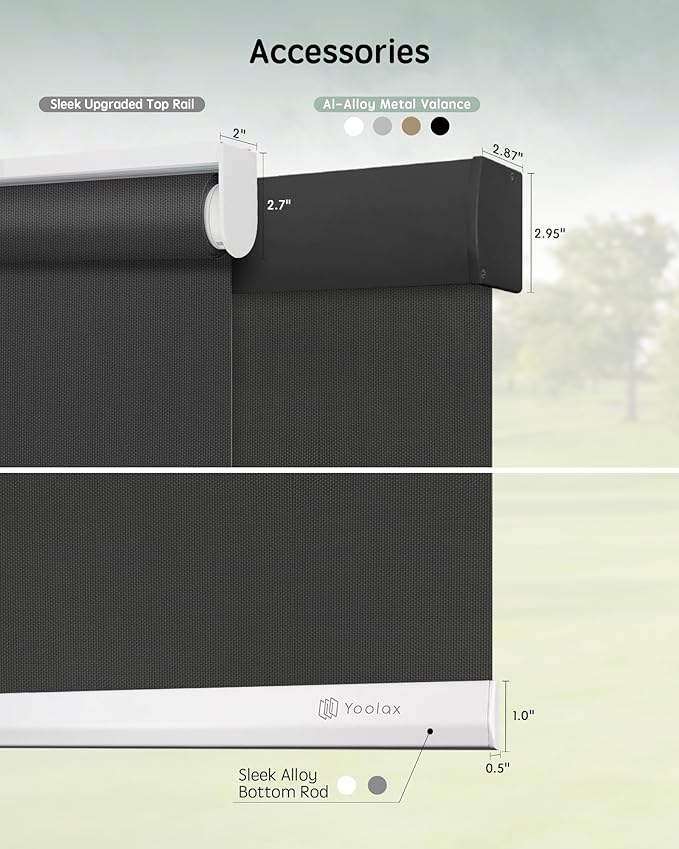 Yoolax Motorized Solar Shades, Flame Resistat Smart Blinds