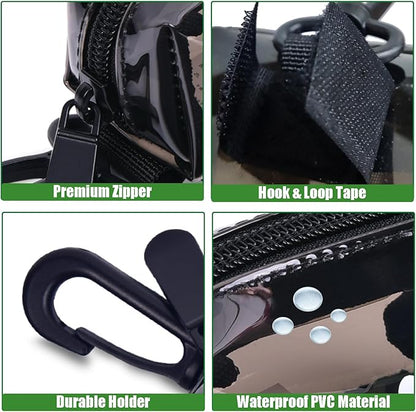 Dog Waste Bag Dispenser Poop Bag Dispenser for Leash Accessory dog Poop Bag Holders Fits Dog Leash Include Hand Free Holder, Clear, No-PUXB