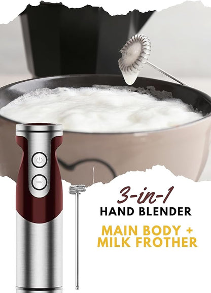 MegaWise Pro Titanium Reinforced 3-in-1 Immersion Corded Hand Blender, Powerful
