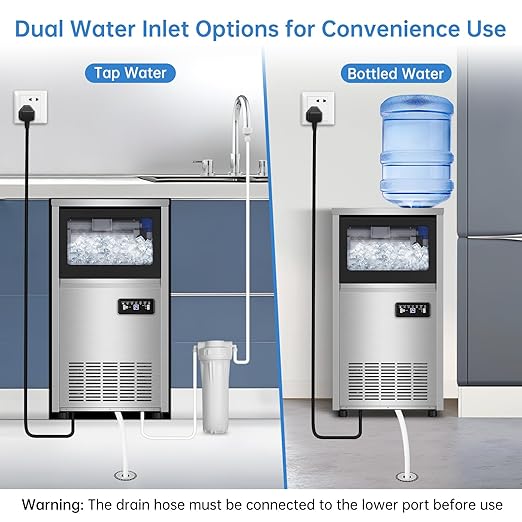Commercial Ice Maker Machine 150 Lbs/24H, 30 Lbs Ice Bin, Undercounter Ice