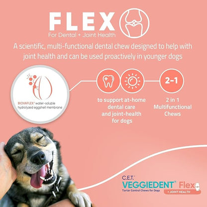 Virbac C.E.T. VEGGIEDENT Flex Tartar Control Chews
