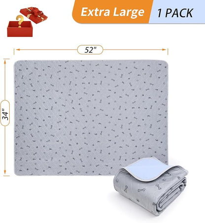 Pee Pads for Dogs Washable, Absorbent,34x52 Reusable Puppy Pads | Waterproof, Non-slip, dog Mats for Potty Training, Playpen, Crate, Senior Dog Incontinence, Housebreaking