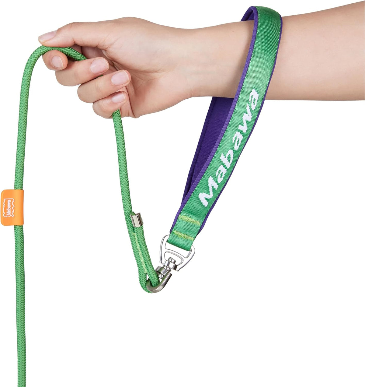 Dog Anti-Slip Leash 5FT with Metal Stopper - Durable No-Pull Training Lead for Small, Medium & Large Dogs - Comfortable Handle Nylon Rope, Tangle-Free Pet Walking Leash (Green, 5 FT)