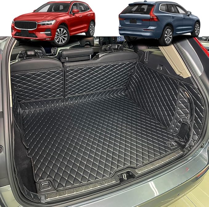Cargo Mat Compatible with 2018-2026 Volvo XC60 Trunk Mat (and Rear Left and Right Side Panels) Cargo Liners for XC 60 All Weather Anti-Slip