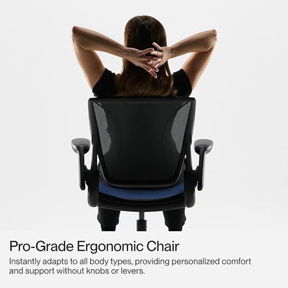 Humanscale World LM Task Chair, Black Frame, Autumn 0191 Seat and Black Catena Mesh Backrest, Soft Casters