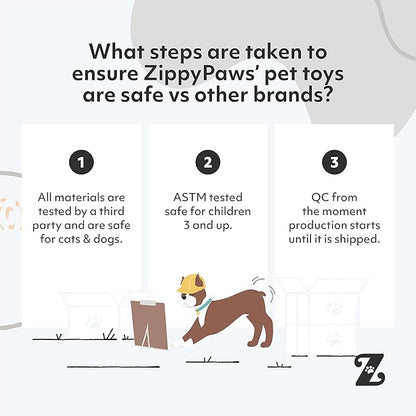 ZippyPaws Squeakie Crawler- No Stuffing Dog Toy to Keep Them Busy, for Small, Medium, & Large Dogs, Squeaky Pet Toy for Boredom, Unstuffed Chew Toy, Soft Plush Puppy Products, Bubba The Bear- 12"